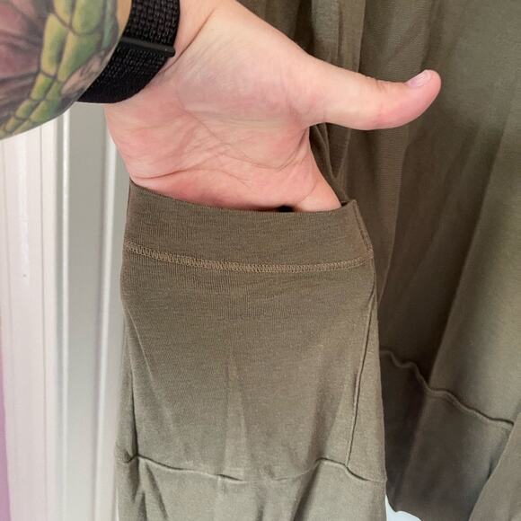 Splendid army green lightweight open front cardigan size medium - Picture 4 of 6